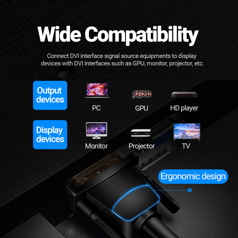 Vention DVI 24+1 Male to Male Cable 1.5m EAABG