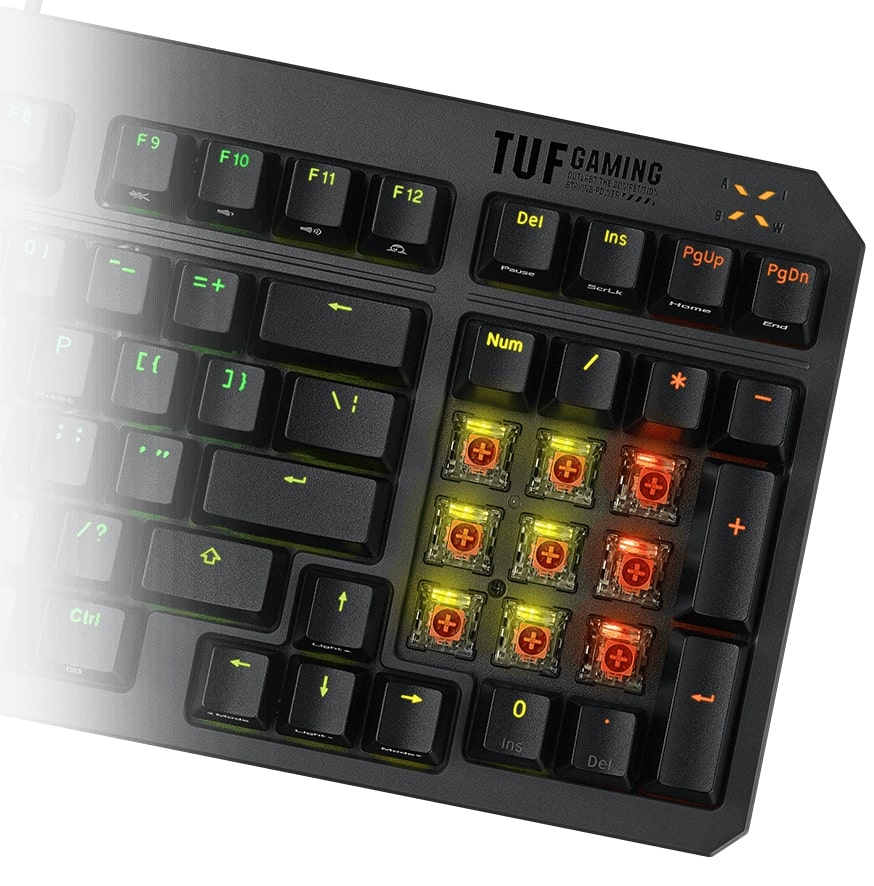 ASUS TUF Gaming K3 GEN II Mechanical Gaming Keyboard 97 Red Keys IP57 Waterproof