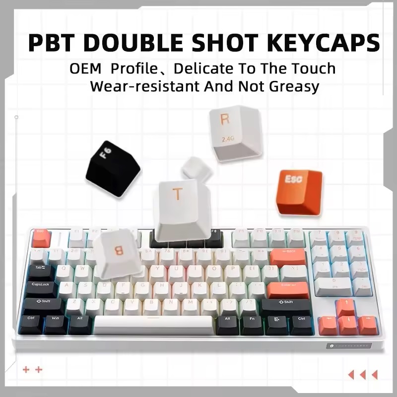 Thunderobot KG3089 White Mechanical Gaming Keyboard 89 Red Switch Keys