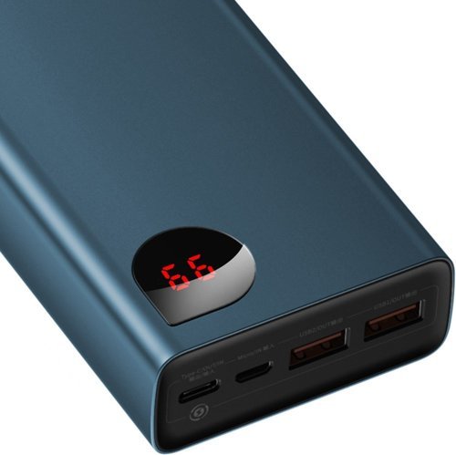Baseus Adaman power bank 2x USB / 1x USB Type C / 1x micro USB 20000mAh 65W Quick Charge 4.0 Power Delivery blue
