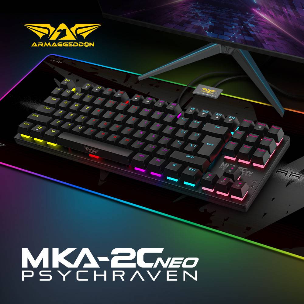 Armaggeddon MKA-2C Neo White Mechanical Gaming Keyboard 87 Brown Keys