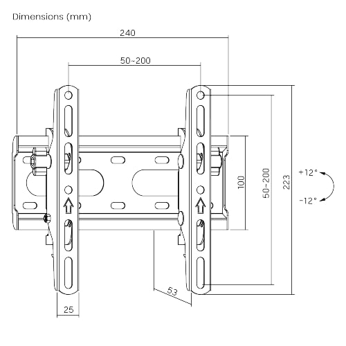 Brateck TV Mount 20x20 Tilt KL31-22T