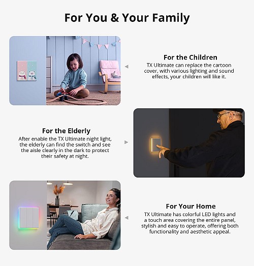 Sonoff T52C-WiFi Smart Wall Touch Switch 2-Button White