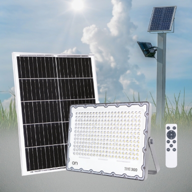 GBC ON LED PRO 300 Solar LED Floodlight with Panel and Remote Control 300W