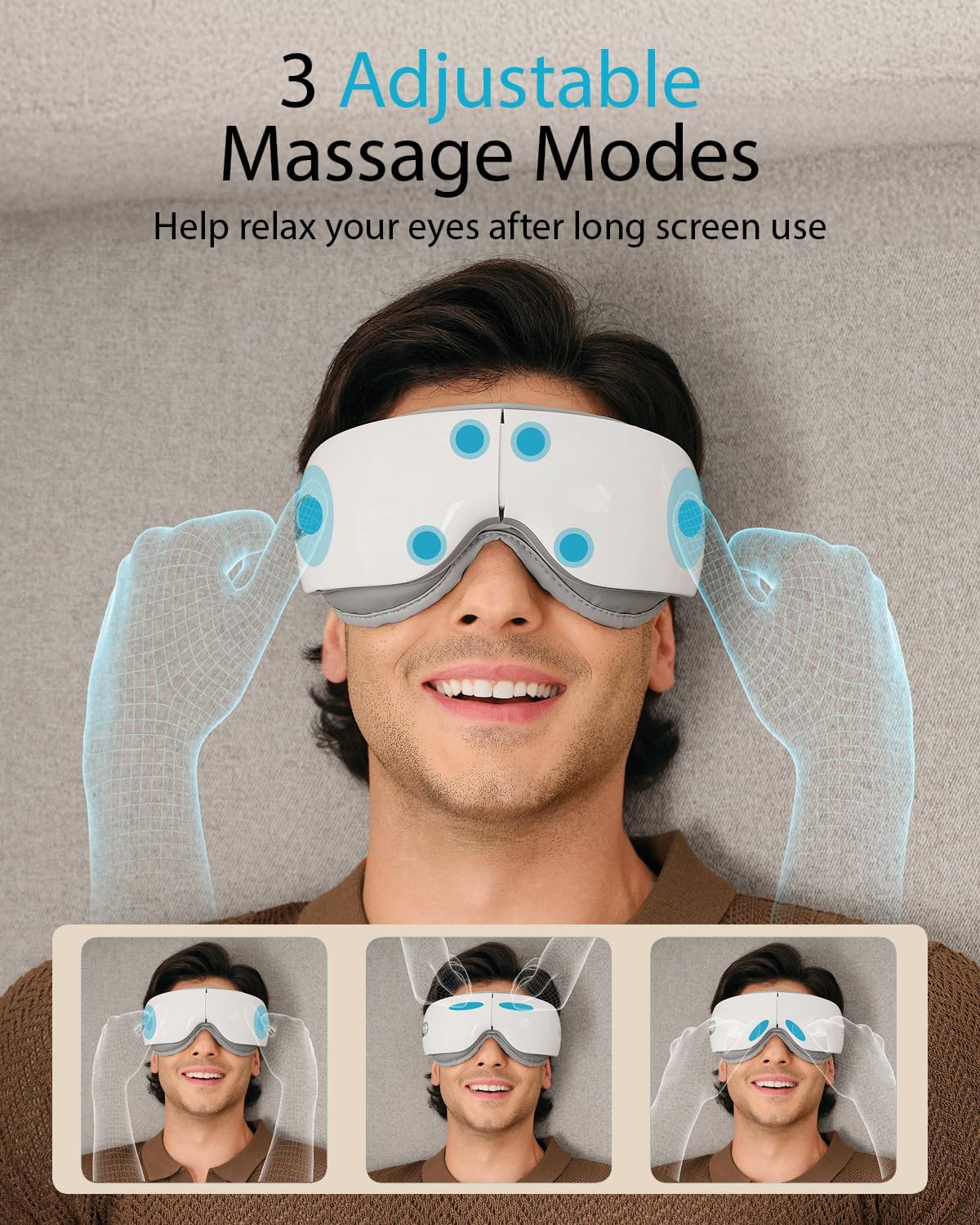 SKG Eye Massager Skin Friendly-Hot Compress-Music ES500 Black