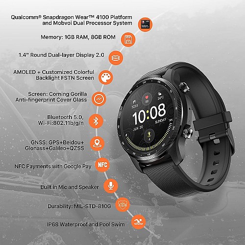 Mobvoi TicWatch Pro 3 Ultra GPS Google Wear OS SmartWatch