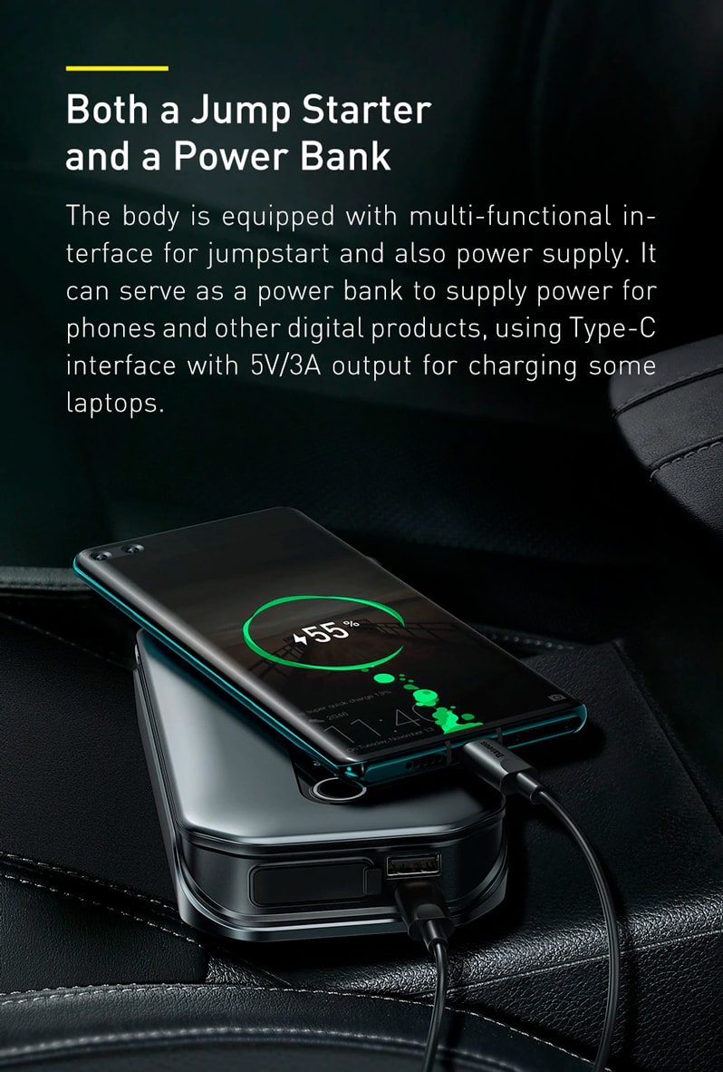 Baseus Car Jump Start Booster & Powerbank 12000mAh 1000A V.2