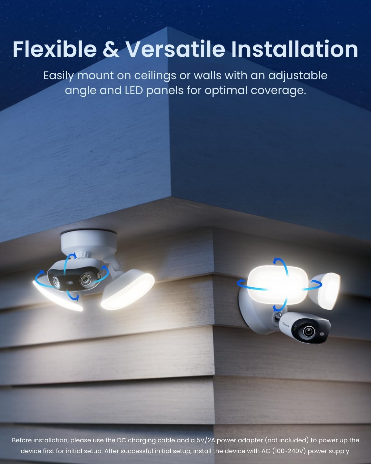 Reolink WIFI Outdoor Camera Panoramic Ultra-Wide View 4K Elite Floodlight 240v