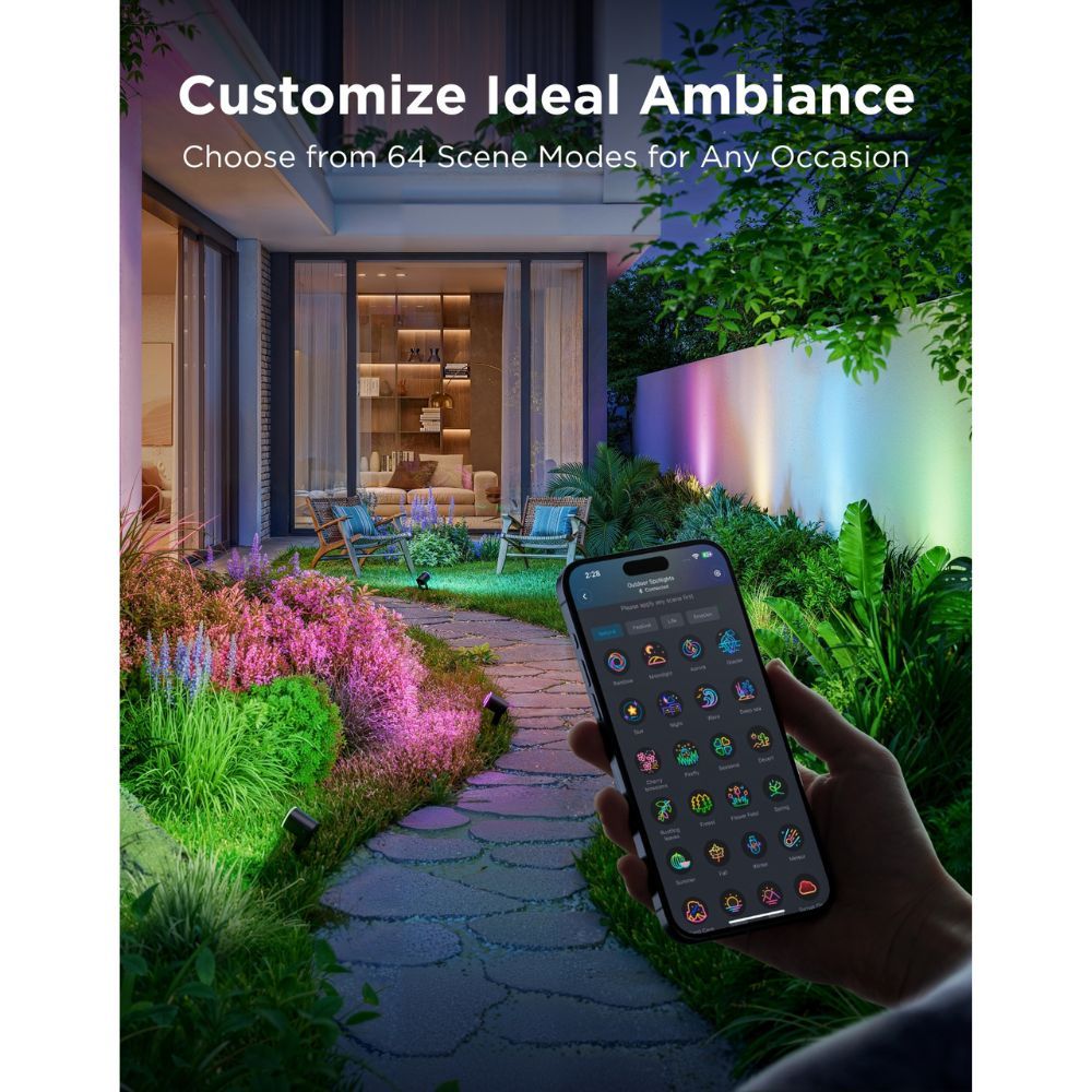 Govee Outdoor Smart Garden Spotlights IP67 RGBICWW H7093311 (2pack)