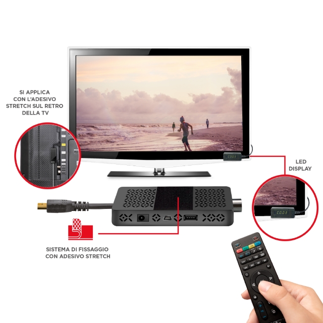 GBC TV DVB-T2 Stick Receiver with Integrated HDMI XDOME XD-220DG