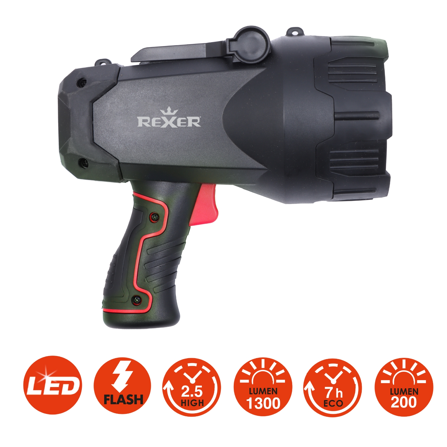 Rexer Torchlight 10W Rechargeable 4000mah 1300lm RX8045L