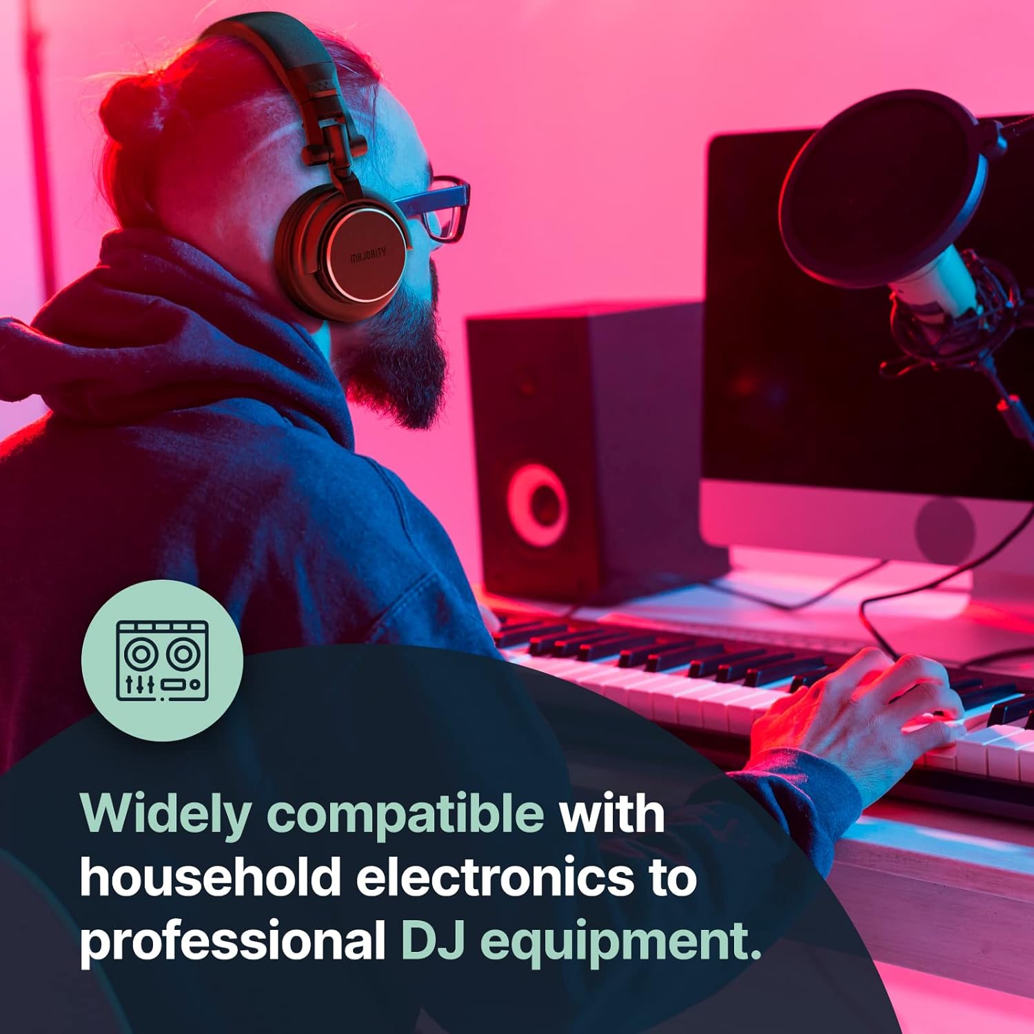 Majority STUDIO 1 Over Ear Headphones for DJ-Gaming-Recording