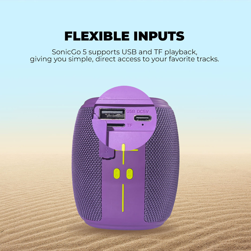 SonicGear Portable Speaker TWS BT/USB/FM/RGB SONICGO! 5 Storm White