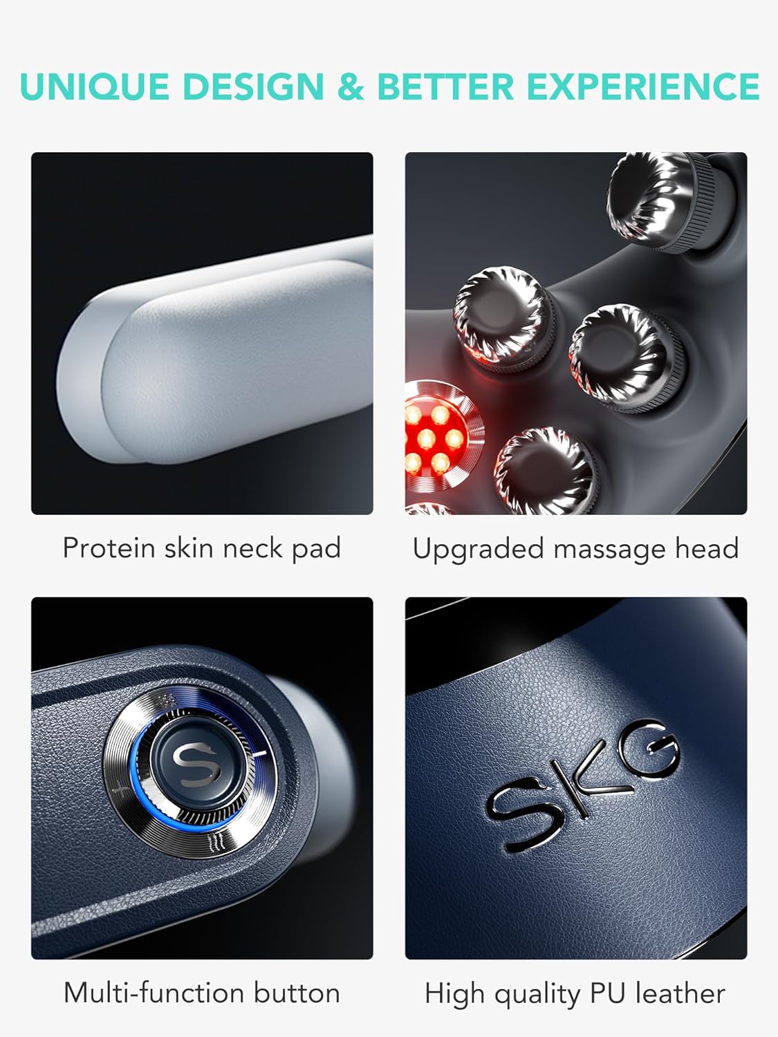 SKG Neck Massager Pulse-Heat-APP-Multiple Heads G7 Pro-Fold