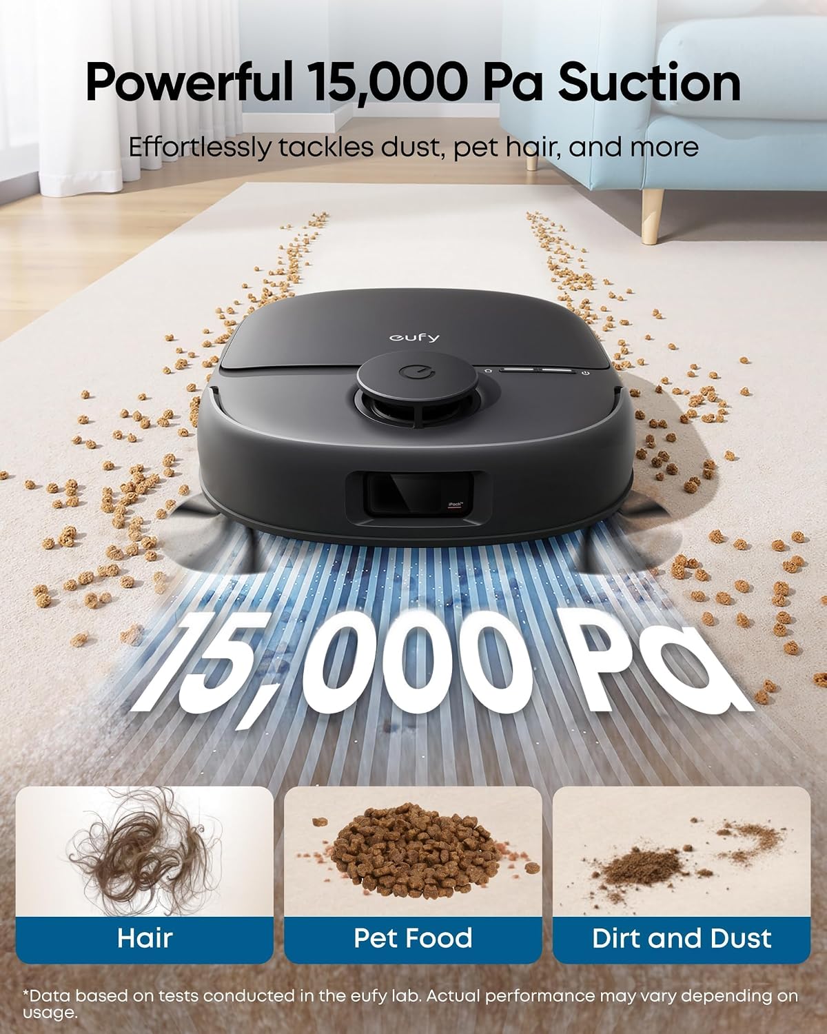 Anker Eufy Robot Vacuum Omni C28 15000Pa Suction, All-in-One Station, Tangle-Free for Pet Hair, AI Obstacle Avoidance, LiDAR Navigation