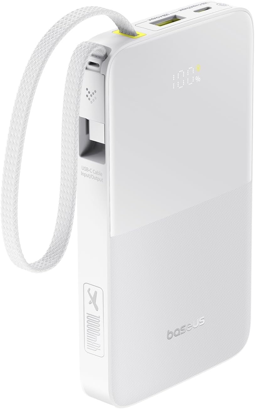 Baseus Powerbank 22.5W 10000mAh + Display EnerFill FC51 Bipow2 Pro  White