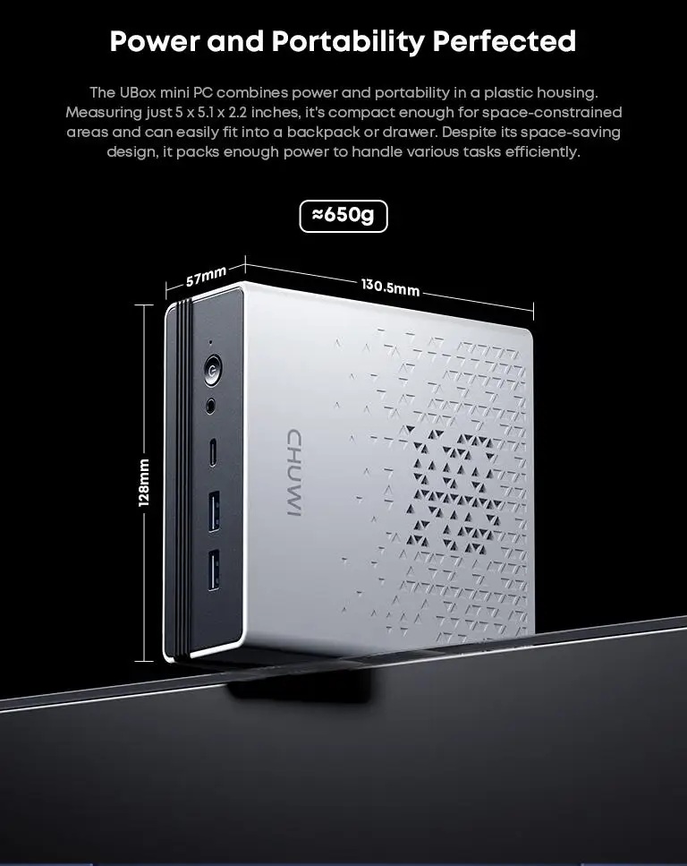 Chuwi  Mini PC Ryzen 5 6600H 16GB DDR5, 512GB PCIe 3.0 SSD, Wi-Fi 6 | Bluetooth 5.2, 2.5 Gigabit LAN, Win11 Pro
