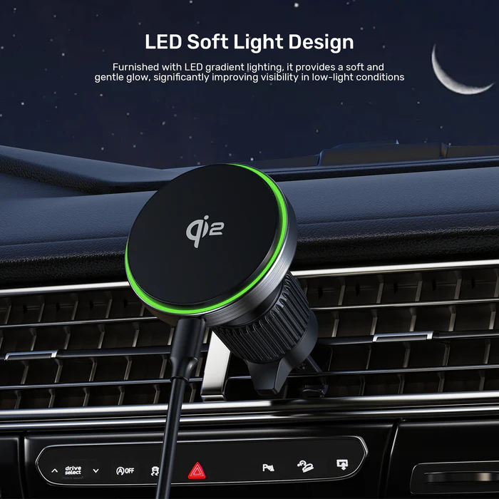 Unitek Charge Car Wireless Qi2 Magnetic 15W & AirVent Mount P1404A