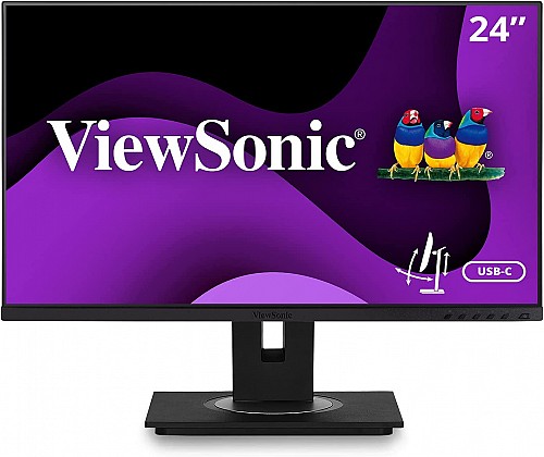 ViewSonic VG2456 Ergonomic Docking Monitor 24'' Full-HD IPS Panel w/ USB-C/RJ45/3xUSB-A/PD