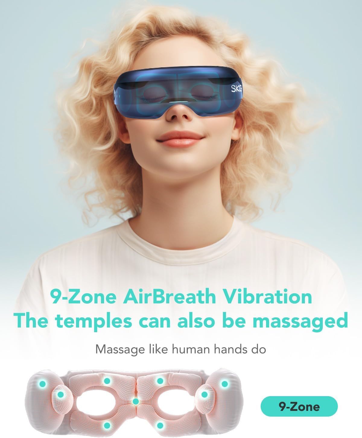 SKG Eye Massager Airbag-Hot Compress-Music & Visible Window E3 Pro