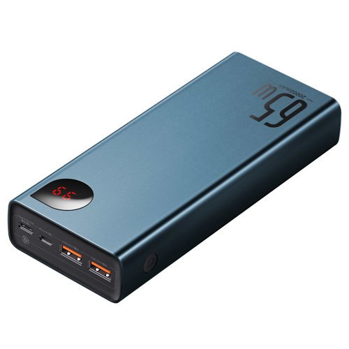 Baseus Adaman power bank 2x USB / 1x USB Type C / 1x micro USB 20000mAh 65W Quick Charge 4.0 Power Delivery blue