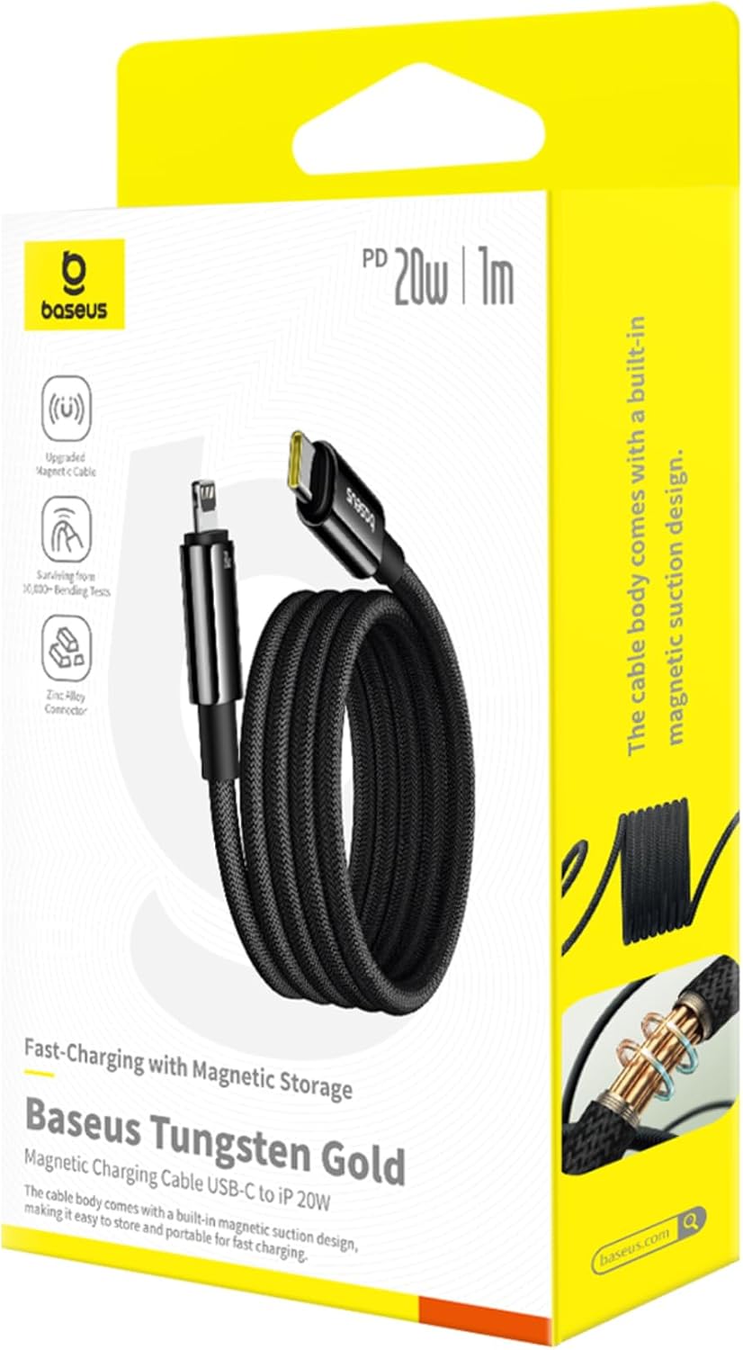 Baseus Tungsten Gold Magnetic Charging Cable Type-C to iP