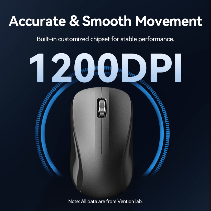 Vention Keyboard and Mouse Combo Wireless Silent Slim Full Size KTZB0-EN