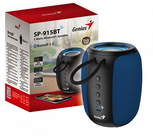 Genius Mobile Speaker Portable BT 5W SP-915BT Blue