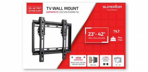 Superior TV Wall Support Tilt Slim 20x20 SUPSTV008