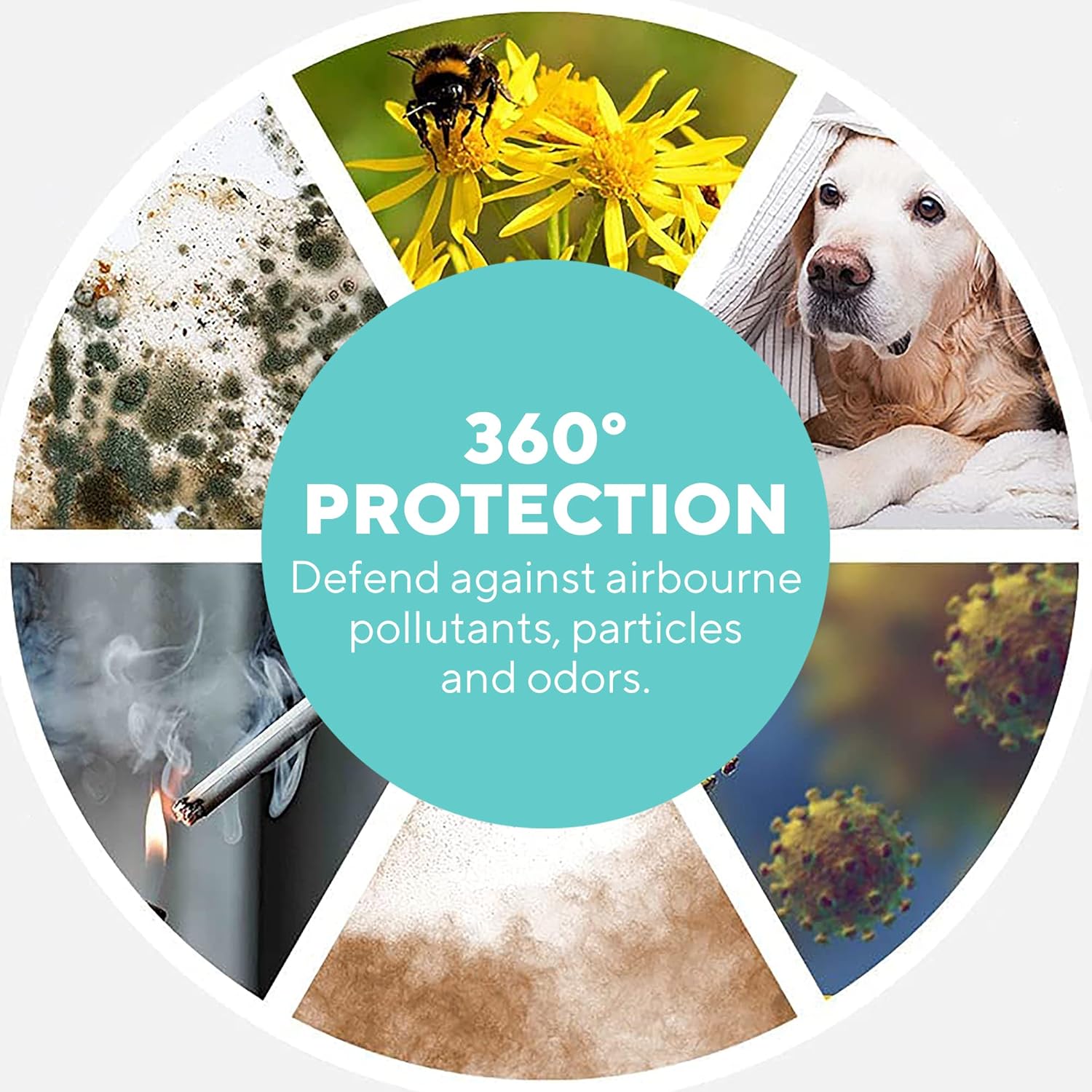 HoMedics TotalClean Petplus AP-PET35WT 5in1 Air Purifier & Aroma Diffuser (Active Carbon + HEPA Filter + UVC + Ioniser + PreFilter)