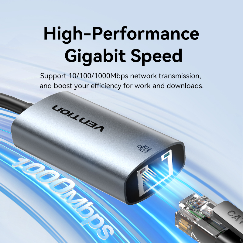 Vention Converter USB-A to Gigabit LAN Aluminium Grey CEZHB