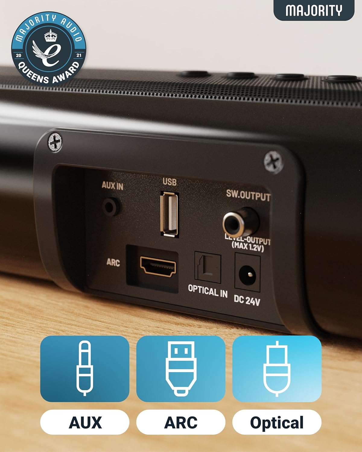 Majority Soundbar NAGA 80 140W 2.1 3D Sound Built-in Sub