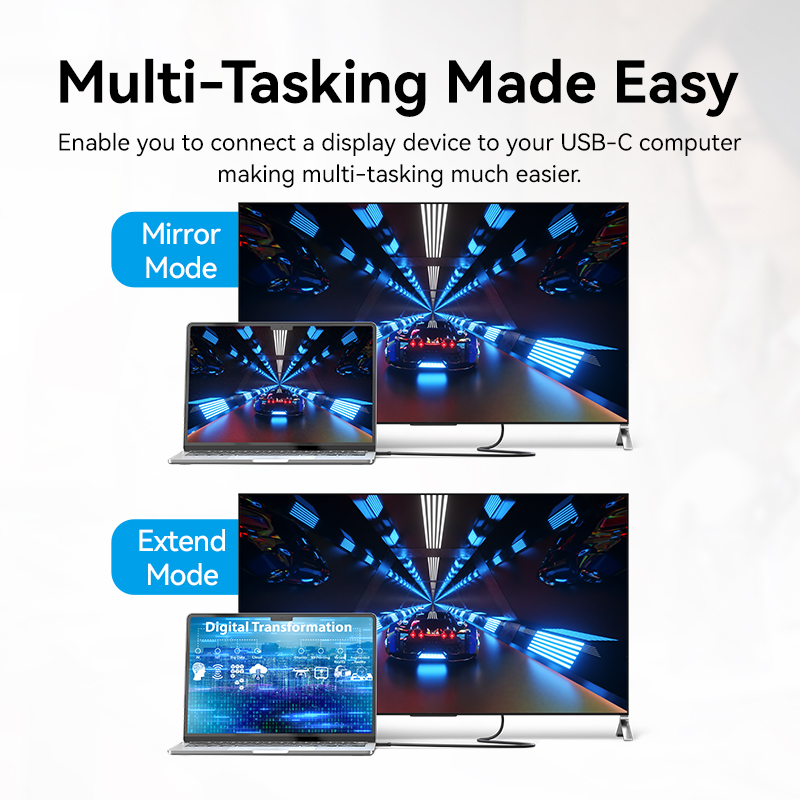 Vention Converter USB-C to DisplayPort Cable 4K60Hz 1.0m CRJBF