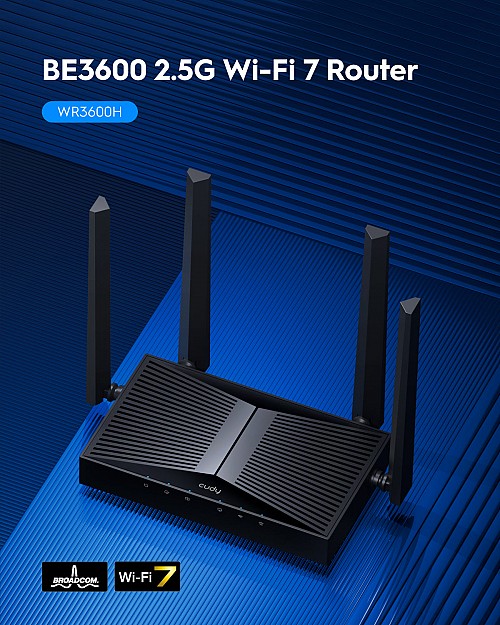 Cudy Router BE3600 Dual Band 2.5G Wi-Fi 7 Mesh VPN WR3600H