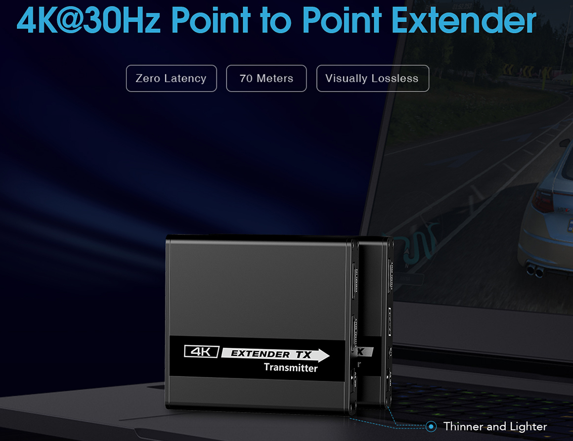 Lenkeng HDMI Extender over Ethernet 70m 4K30Hz POC IR Loop LKV223