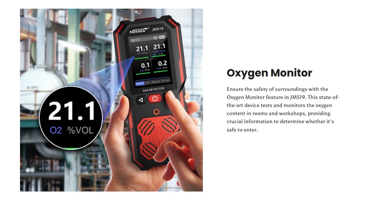 Noyafa Portable Handheld Gas Detector With Leak Detection & Alarm JMS19