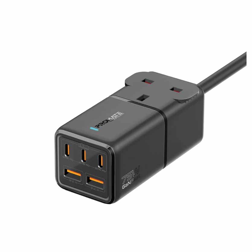 POWERBRIX-GAN75 GANFAST 75W MULTI-PORT POWER STRIP W/AC SOCKET PROMATE