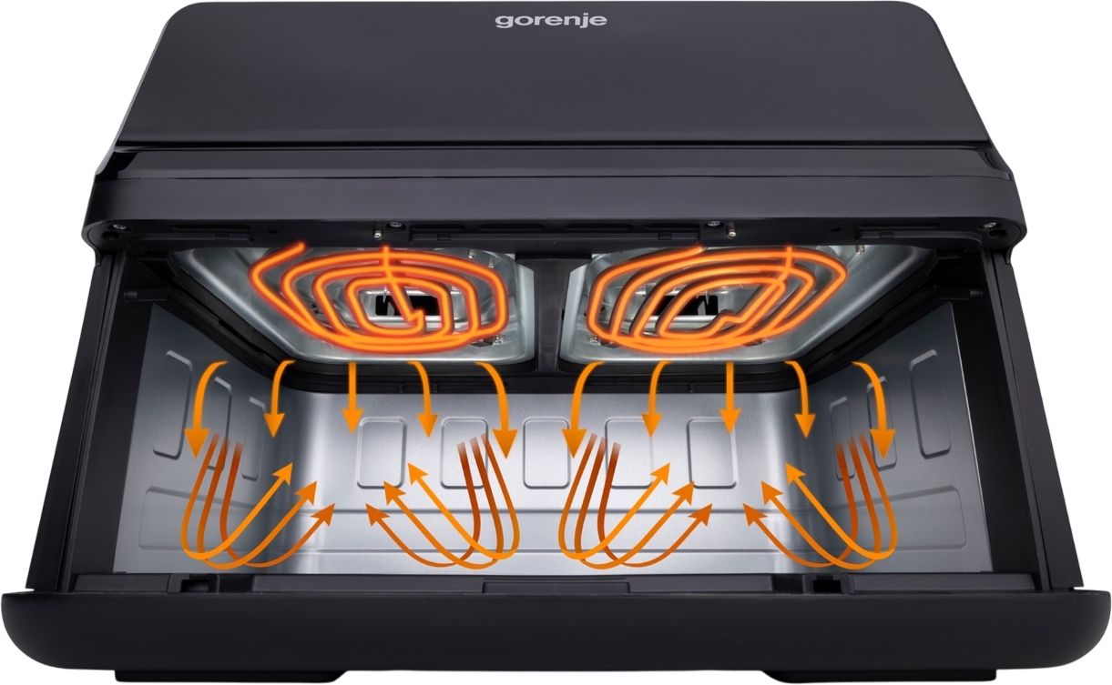 Gorenje Kitchen Air Fryer 2700W 9L 8 Programs 2x Independent Cavities AF2700BP