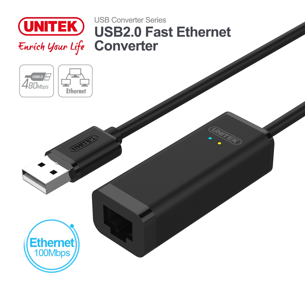 Unitek Y-1468 USB2.0 Fast Ethernet Converter