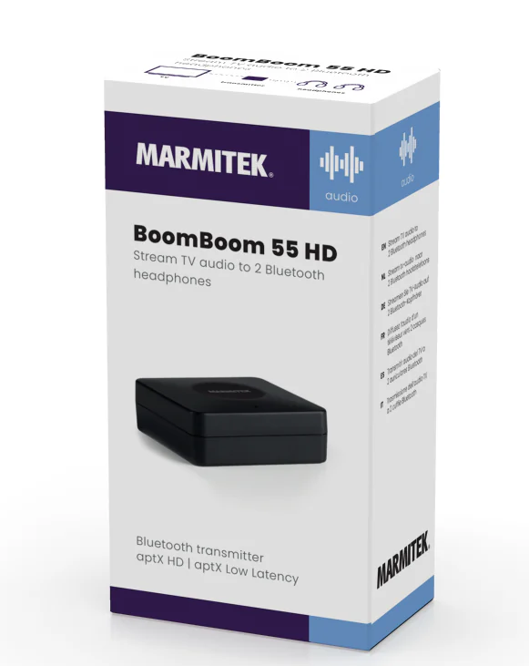 Marmitek BoomBoom 55 HD Bluetooth Transmitter Multipair AptX Optical port