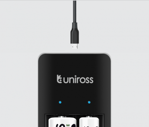 Uniross UCU001 USB Compact Mini Charger with 2x AA 1000 Batteries