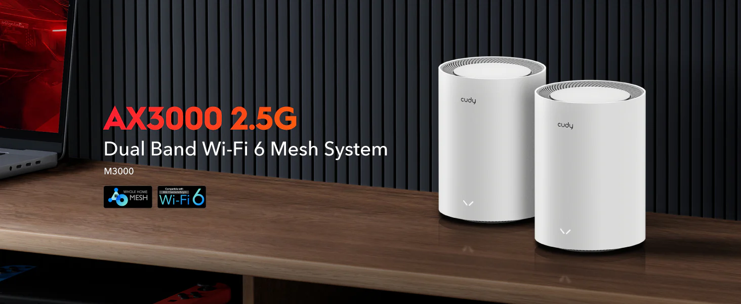 Cudy Mesh AX3000 Dual Band 2.5GbE Wi-Fi 6 2-Pack M3000