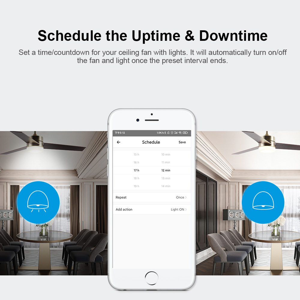 Sonoff WiFi Smart Ceiling Fan-Light Controller IFAN04 3A