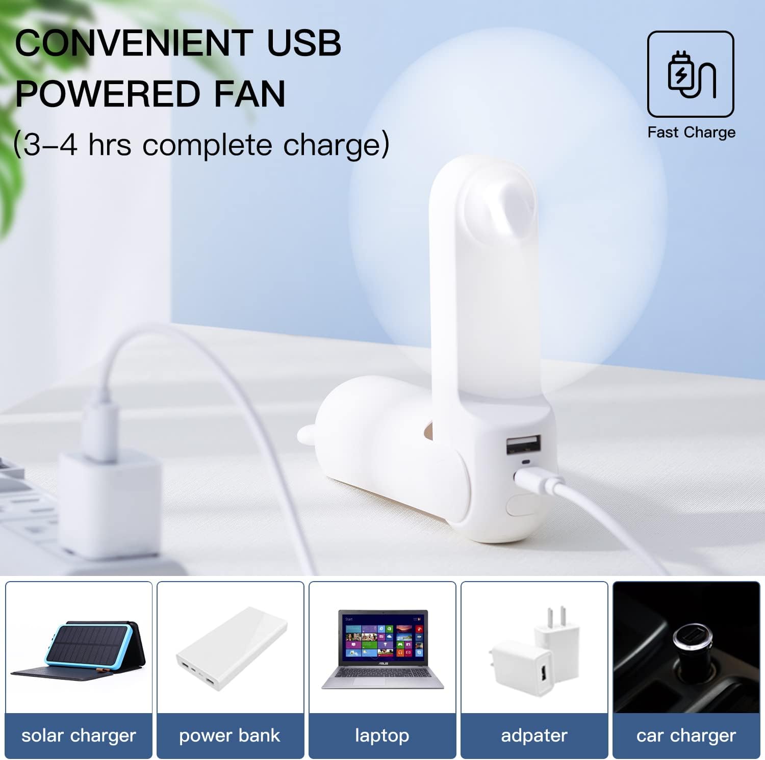 Jisulife Portable Personal Fan F8X Plus White