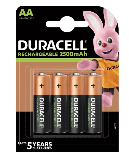 Duracell Rechargeable AA Batteries 2500mah 4pcs