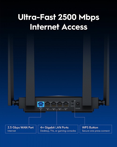 Cudy Router BE3600 Dual Band 2.5G Wi-Fi 7 Mesh VPN WR3600H