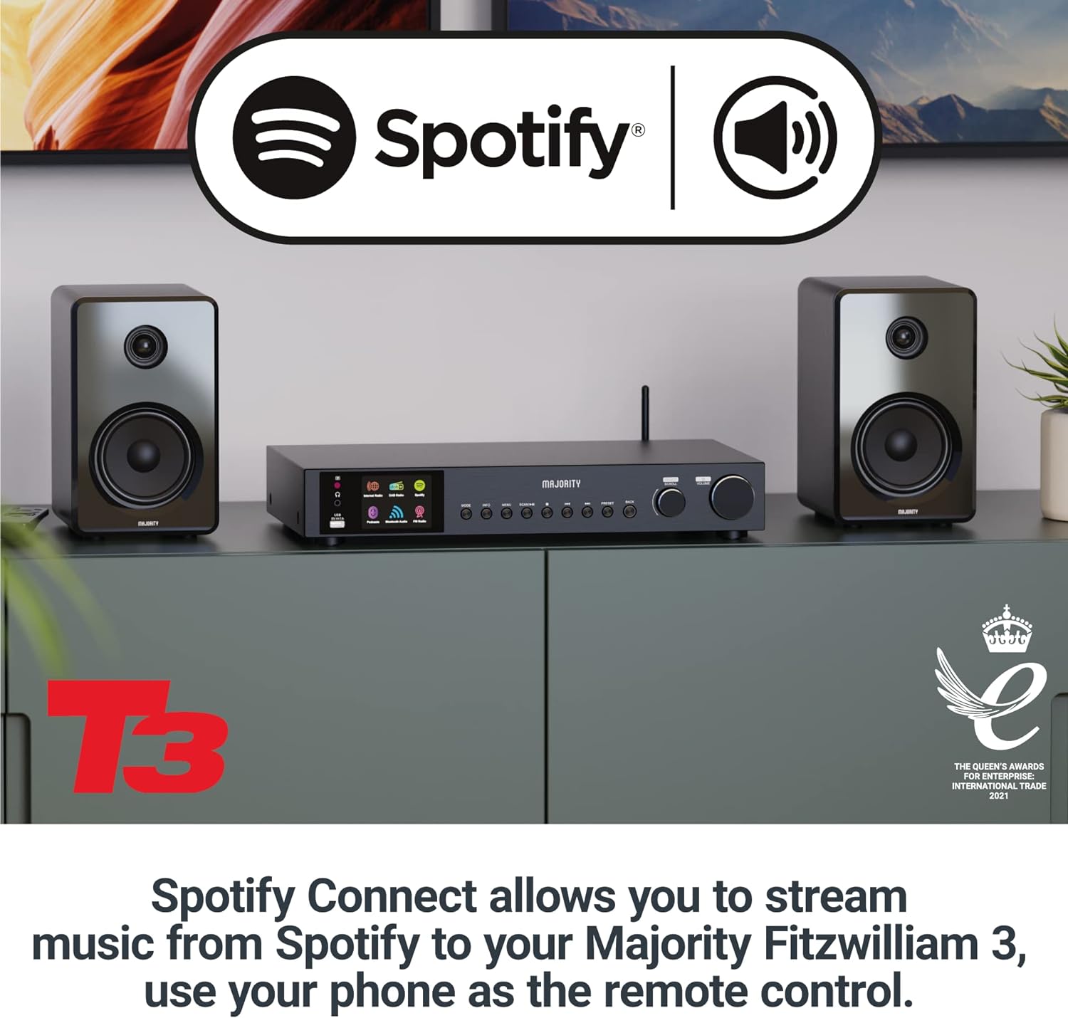 Majority FITZWILLIAM 2 Radio WiFi/BT/USB/FM/LineOut/Display Black