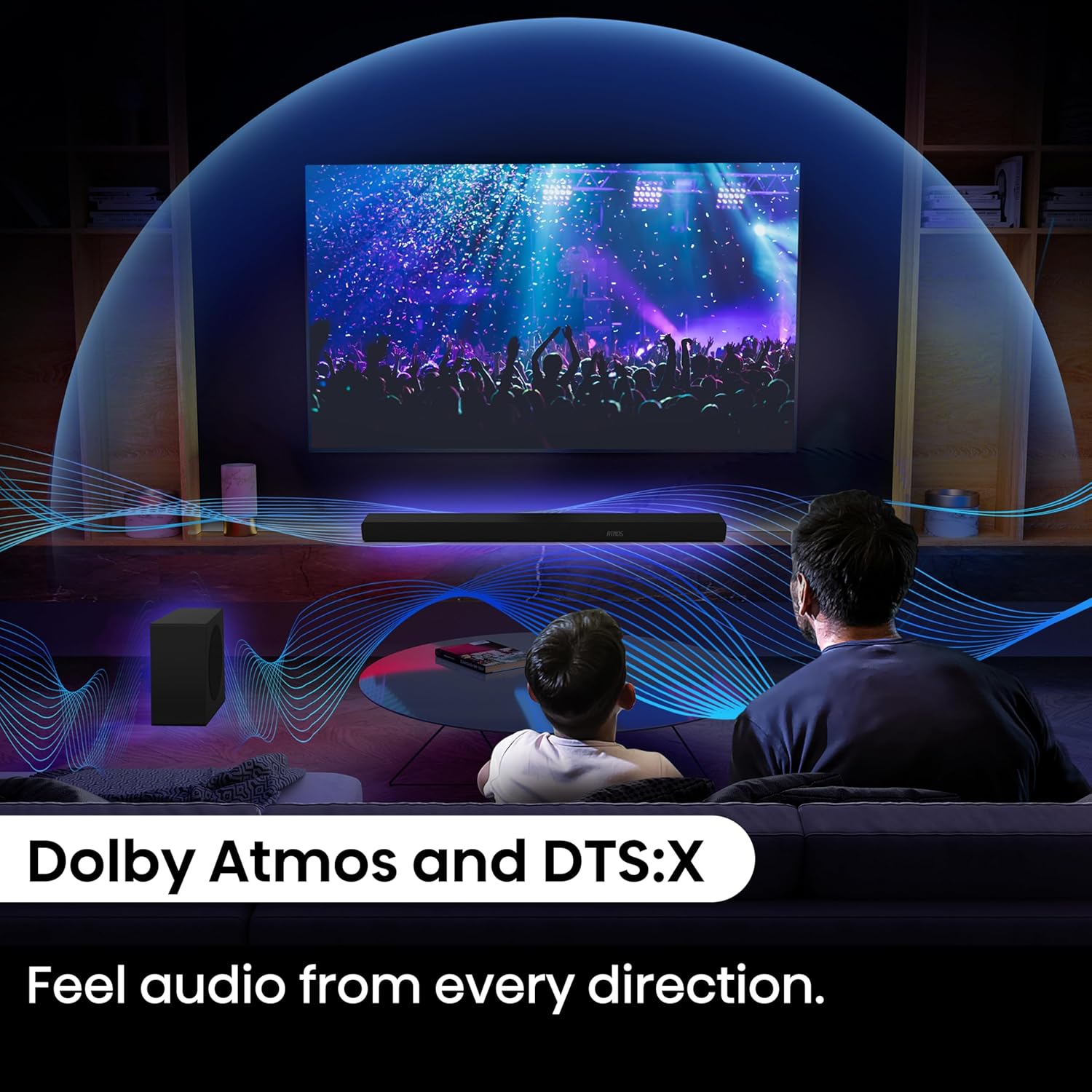 Hisense SoundbarAX3100Q ,3.1Ch, 500W with Wireless Subwoofer, Dolby Atmos