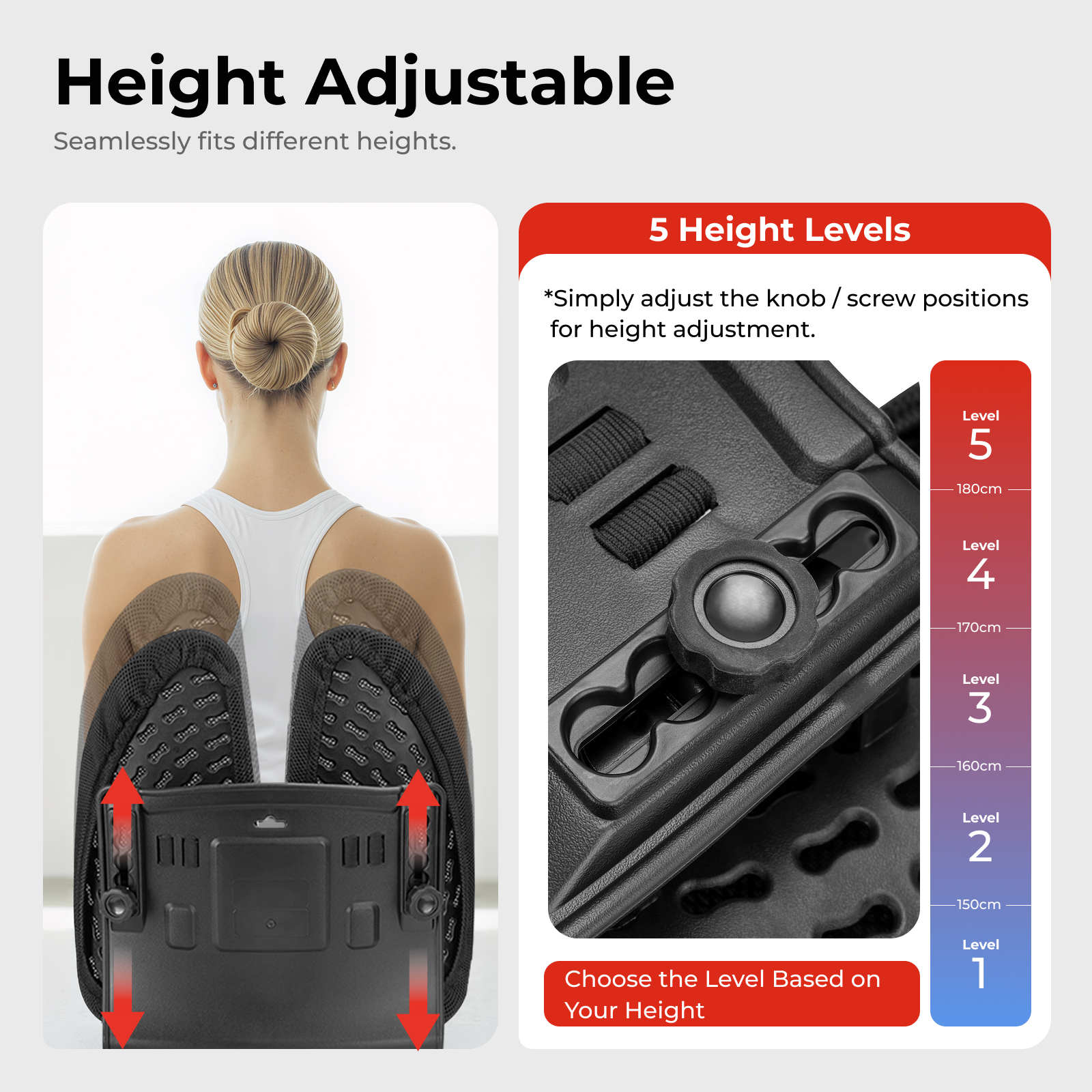 Lumivida Ergonomic Lumbar Support Cushion Ergonomic with Breathable Mesh Cover RLC03-1