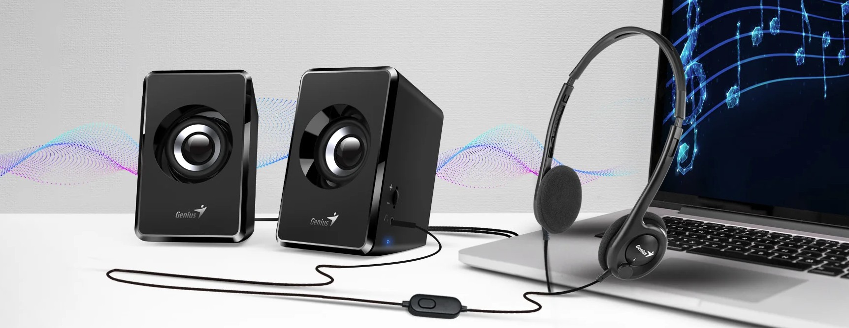 Genius PC Speakers 2.0 6W 3.5mm USB Powered Black SP-U125